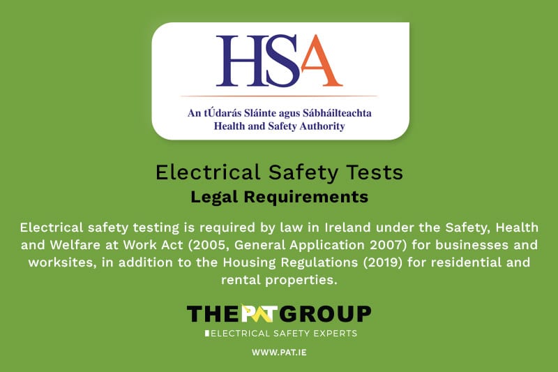 Legal Requirements Electrical Safety Tests Ireland - PAT Group